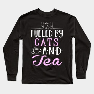 Fueled by Cats and Tea Long Sleeve T-Shirt